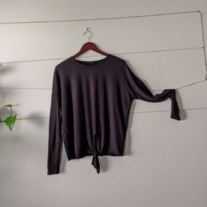 3x20 J. Crew Black Long Sleeve Wrap Tee